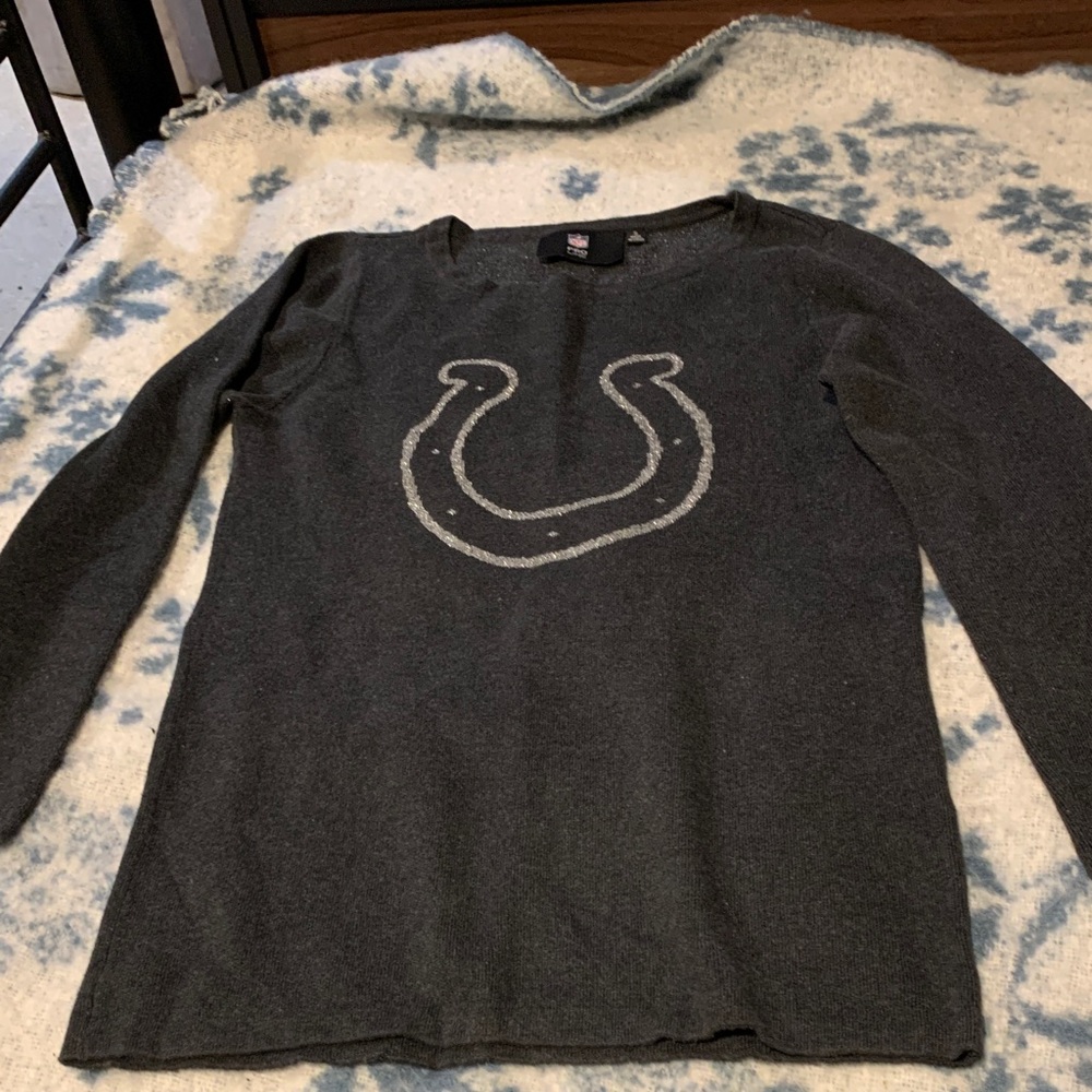 #83 Elegant Charcoal NFL Indianapolis Colts Sweater “Pro Line” Glittery